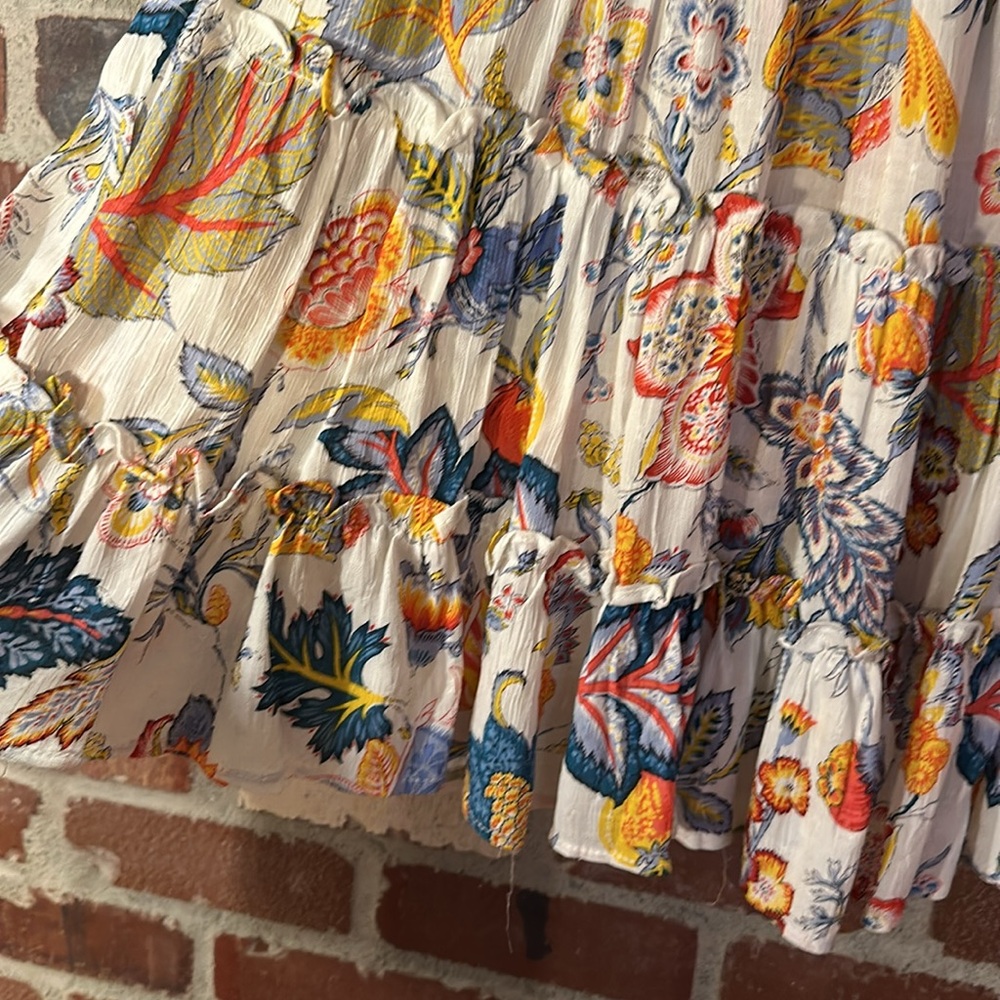 Cynthia Rowley Ruffled Pull On Skirt Size Large 100% Rayon - Picture 4 of 11